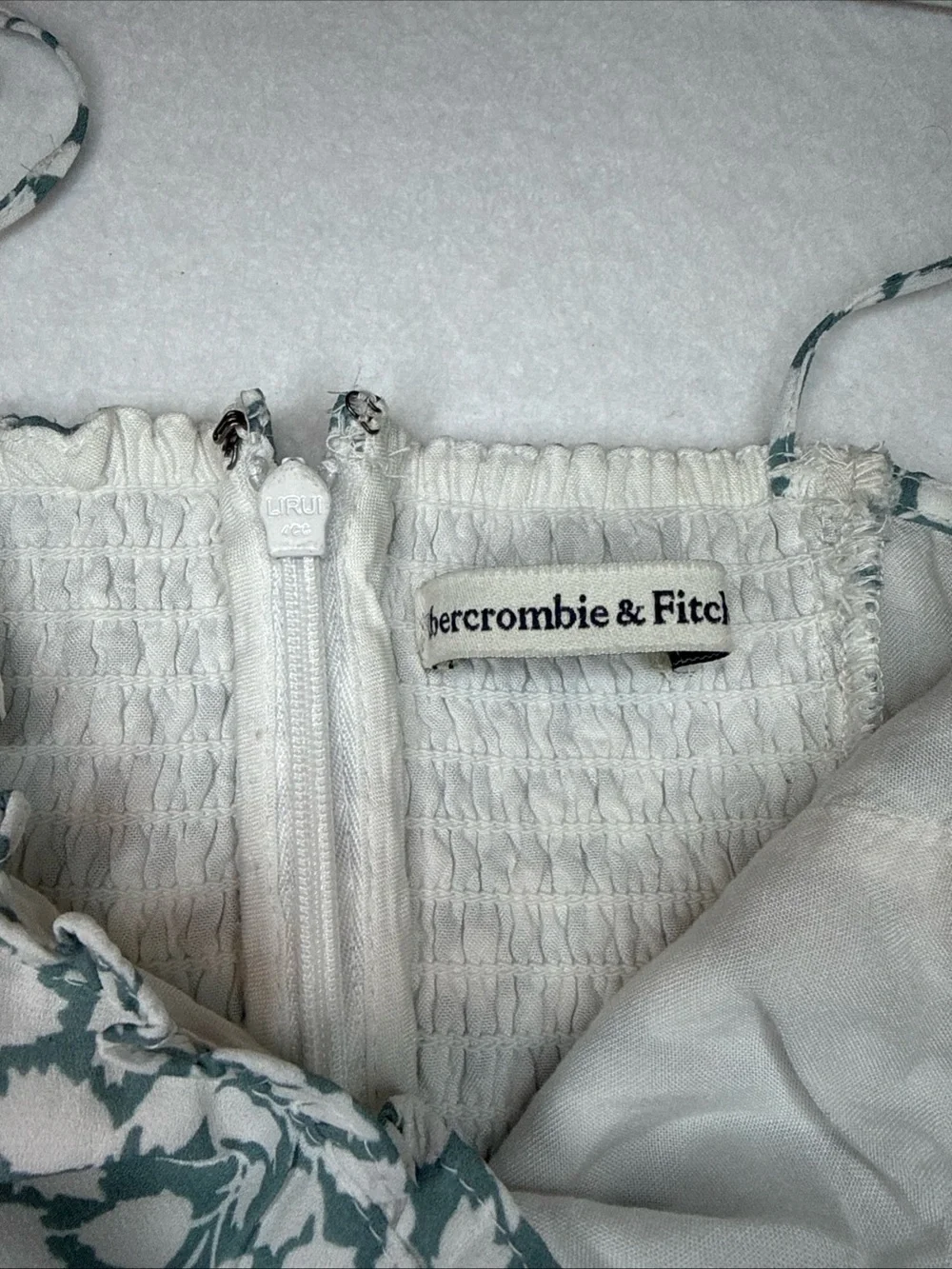 Y2K Vintage Abercrombie & Fitch Seafoam Green Floral Tie-Shoulder Maxi Dress